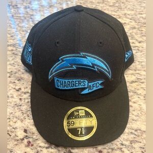 New Era Black Cap with Blue Chargers Logo